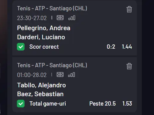 Cota 2 ATP la Maxbet - misiune ușoară pentru Darderi, dar un duel echilibrat între Tabilo și Baez la Santiago Open