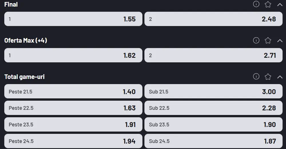 Cote pariuri Taylor Fritz vs Brandon Nakashima - optimi Nexo Dallas Open 2026