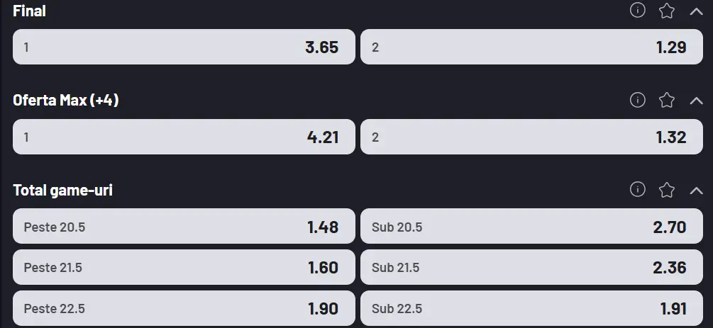 Cote pariuri primul tur de la ATP Dallas Open 2026 - Terence Atmane vs Frances Tiafoe
