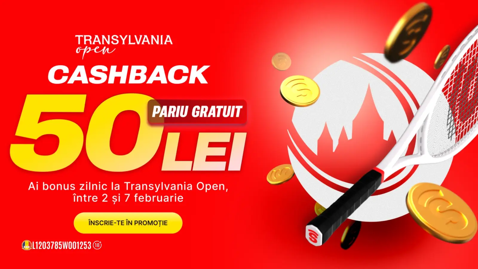 Pariază pe Transylvania Open și încasează 50 RON Pariu Gratuit la Superbet