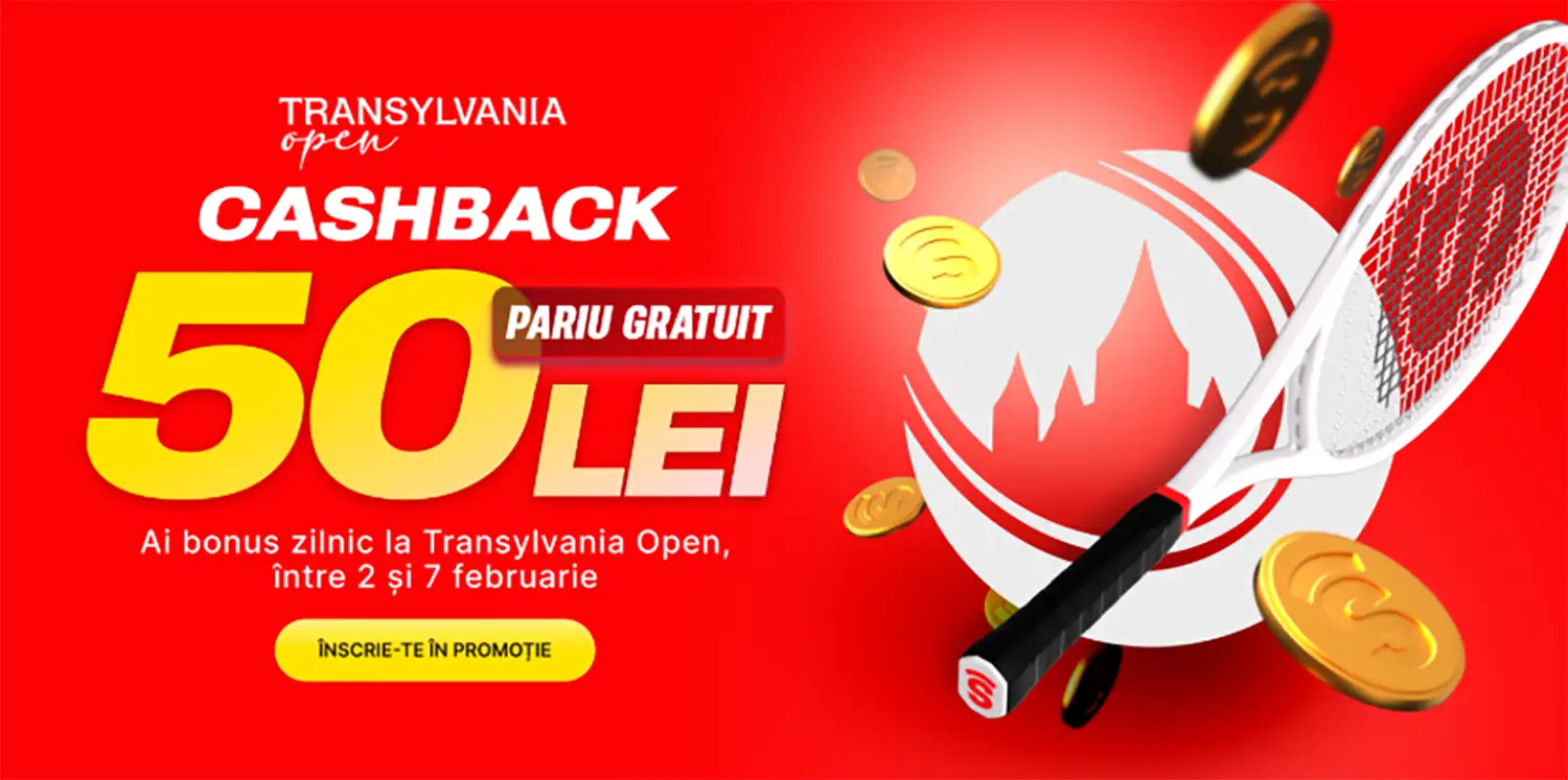 Pariază pe Transylvania Open și încasează 50 RON Pariu Gratuit la Superbet