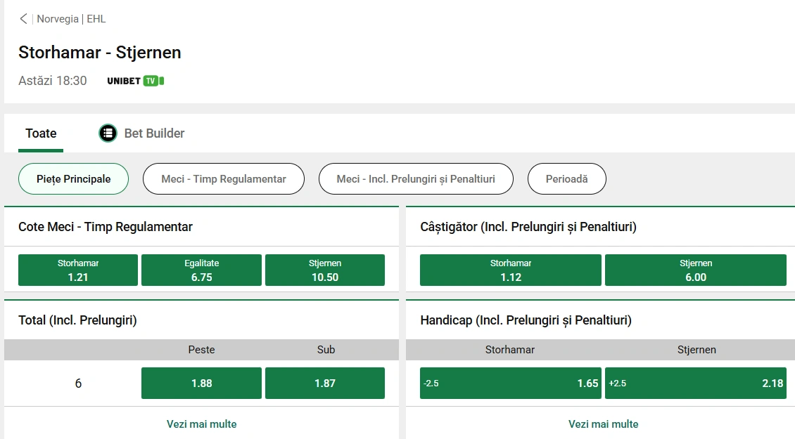 Storhamar vs Stjernen - Ponturi Hochei 12 Februarie 2026