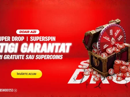 Super Drop X SuperSpin la Superbet – Câștigi garantat Rotiri Gratuite sau Supercoins pe 1 martie 2026