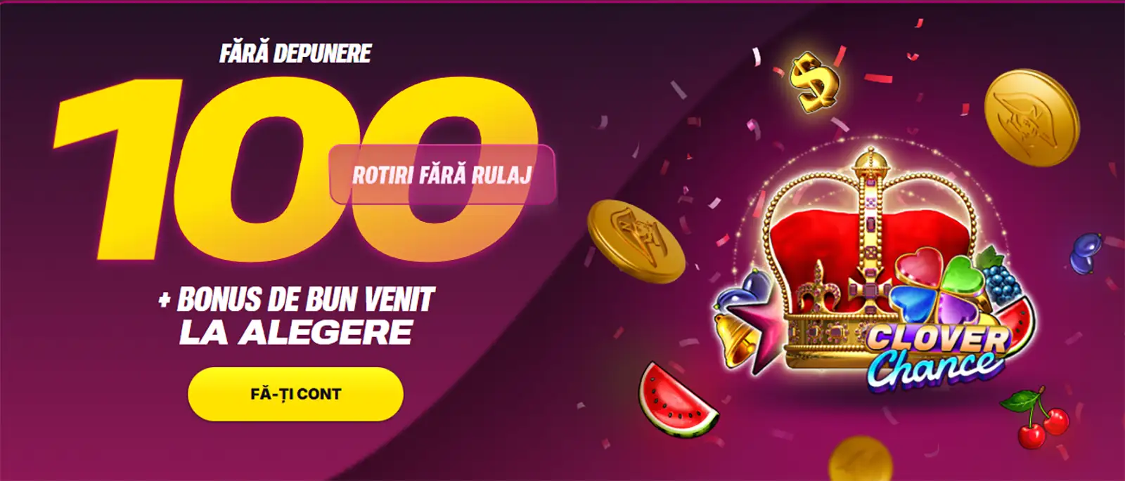 Activează 100 Rotiri Gratuite fără depunere și fără rulaj la Napoleon Casino