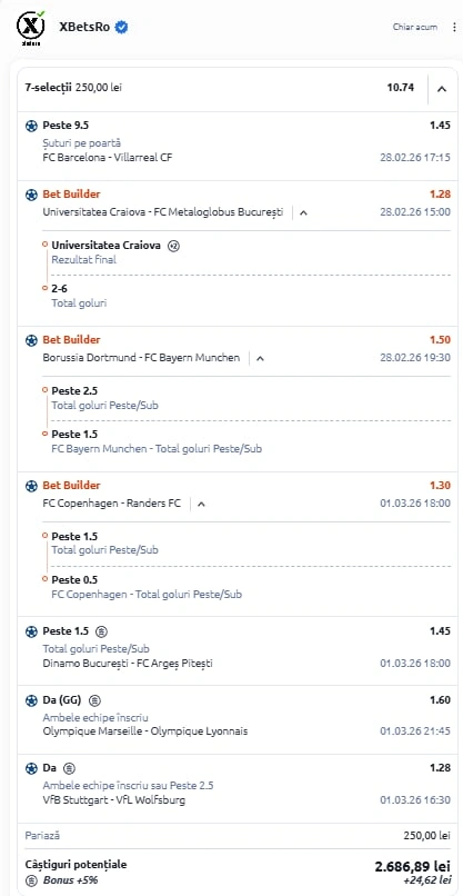 Bilet de weekend din fotbal 28 februarie 2026