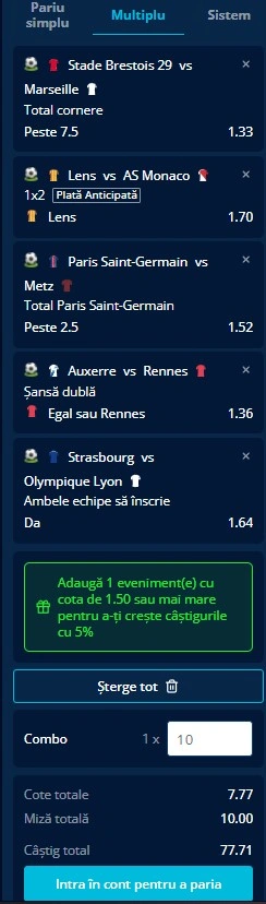 Biletul etapei a 23-a din Ligue 1 - 20 februarie 2026