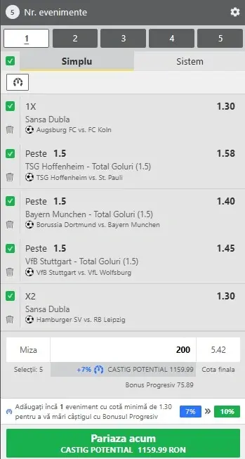 Biletul etapei a 24-a din Bundesliga 27.02.2026