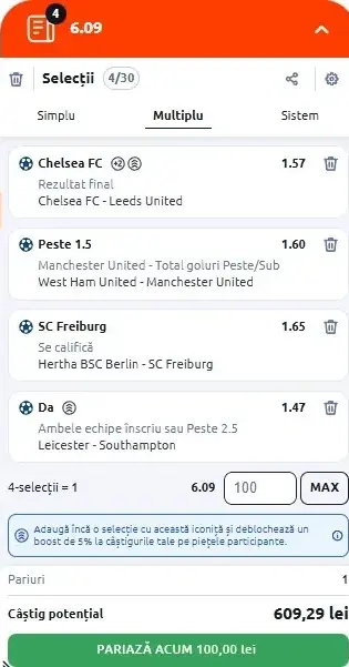 Biletul zilei azi din fotbal 10 februarie 2026