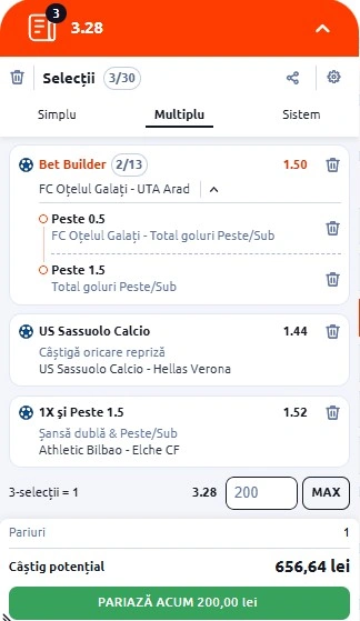 Biletul zilei azi din fotbal 20 februarie 2026