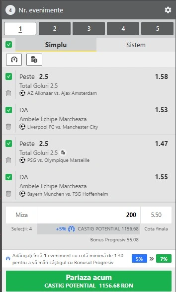 Biletul zilei azi din fotbal la Winbet 08.02.2026