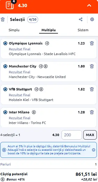 Biletul Zilei Cotă 4 generat de IA