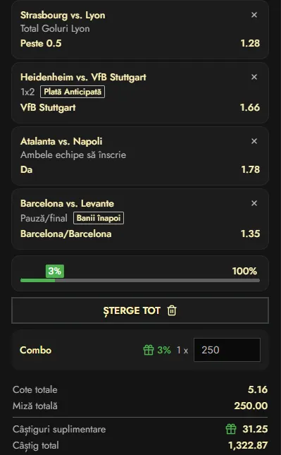 Biletul Zilei Cotă 5 recomandat de IA