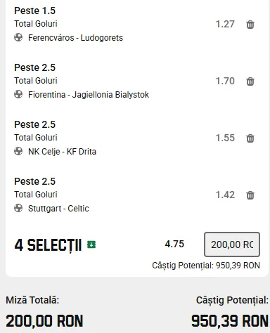 Biletul Zilei pe goluri cu Inteligența Artificială