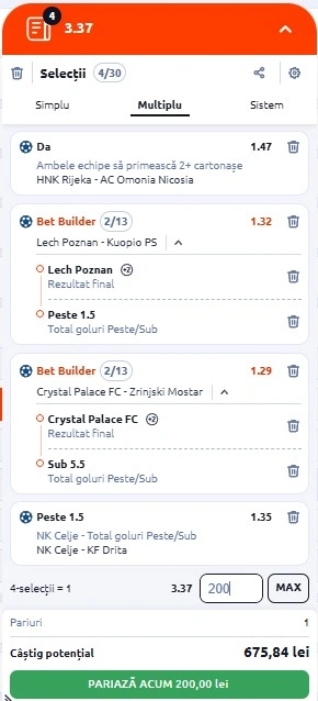 Biletul zilei din Conference League 26.02.2026