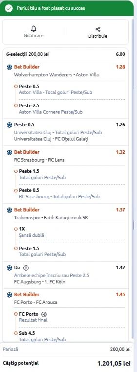 Biletul zilei din fotbal 27 februarie 2026