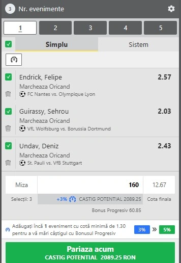 Biletul zilei pe marcatori 07.02.2026