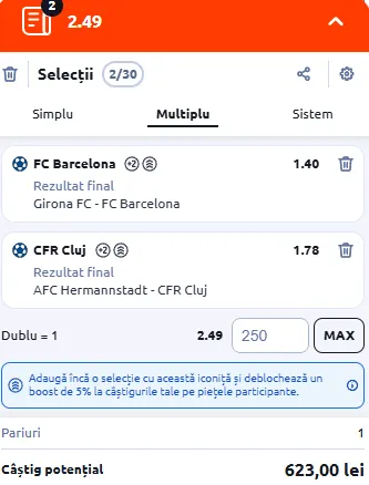 Cota 2 din fotbal 16.02