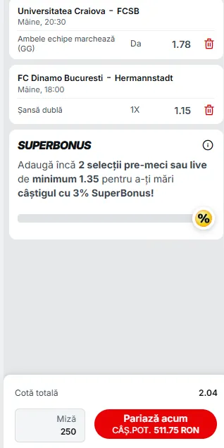 Cota 2 la Superbet 12 februarie