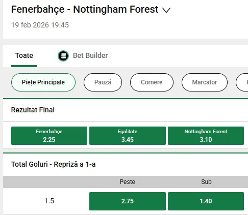 Cum arată cotele la Unibet pentru meciul de la Istanbul?