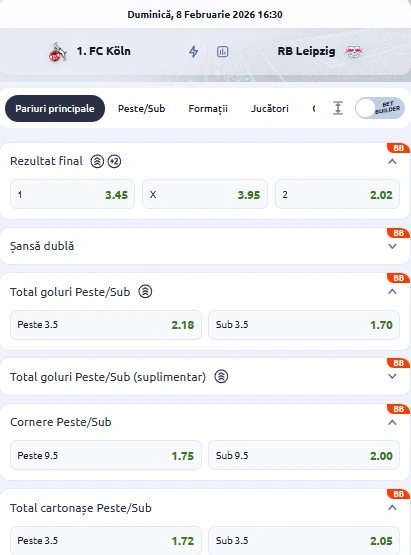 Cote pariuri FC Koln - RB Leipzig