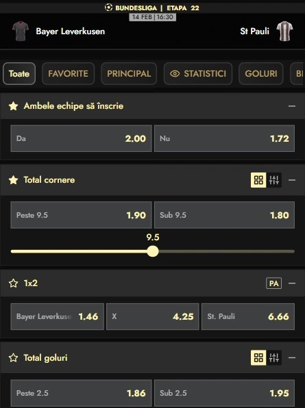 Cote pariuri Leverkusen - St Pauli