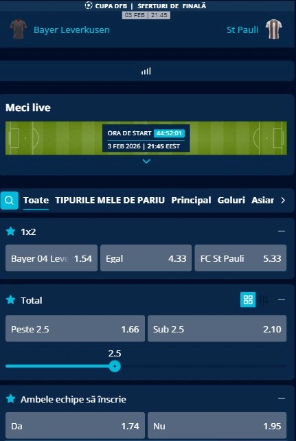 Cote pariuri Leverkusen - St Pauli