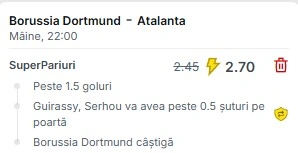 Pariuri Speciale Dortmund - Atalanta