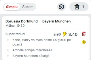 Pariuri speciale Dortmund vs Bayern