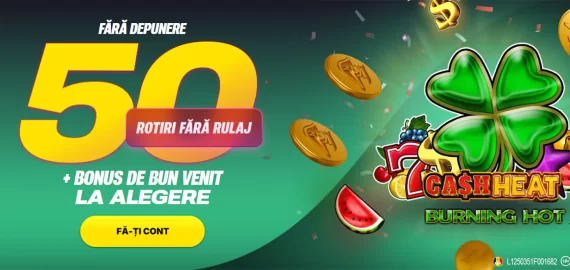 50 Rotiri Gratuite fără depunere și rulaj la Burning Hot Cash Heat, oferite de Napoleon Games