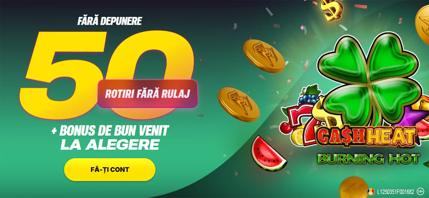 50 Rotiri Gratuite fără depunere și rulaj la Burning Hot Cash Heat, oferite de Napoleon Games