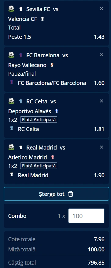 Biletul Etapei 29 din LaLiga