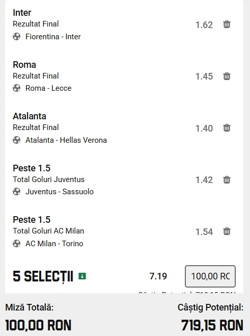 Biletul Etapei 30 din Serie A