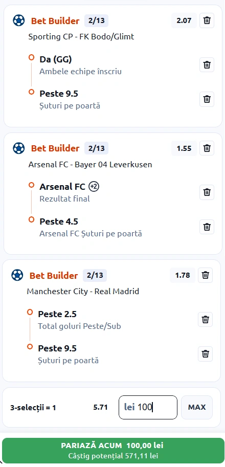 Biletul Zilei Bet Builder din 17 martie 2026