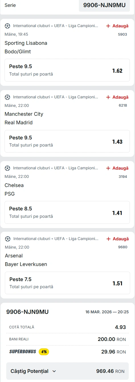 Biletul Zilei din Pariuri Speciale 17.03.2026