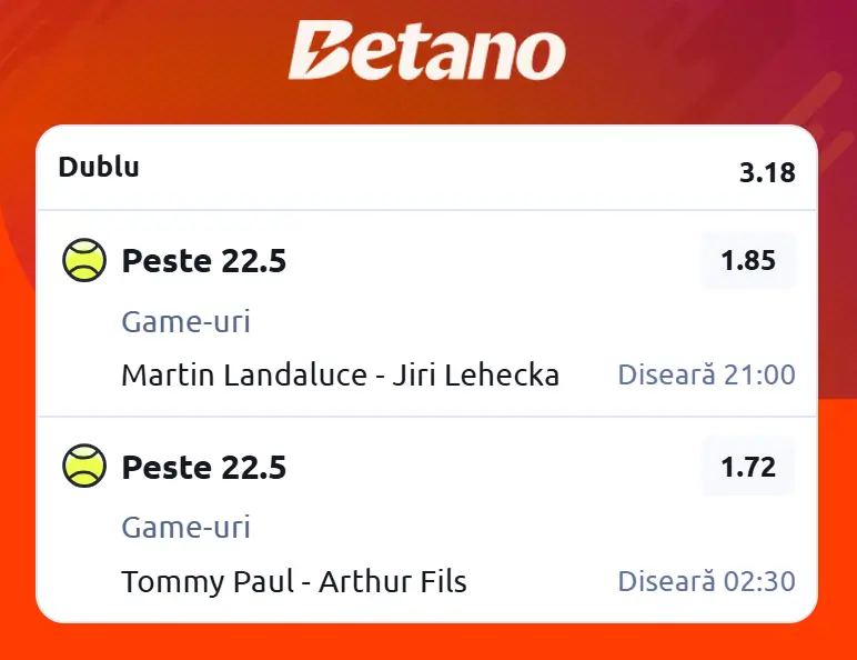 Biletul zilei ATP Miami 2026 Open la Betano - surprize multe în Florida, anticipăm meciuri echilibrate