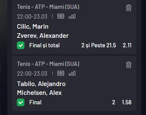 Biletul zilei ATP Miami 2026 Open la Maxbet - avem încredere astăzi în tenismenii care sunt mai în formă