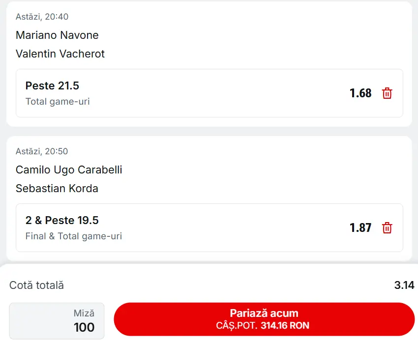 Biletul zilei ATP Miami 2026 Open - mizăm pe partide per total echilibrate și ”over” la game-uri în turul doi