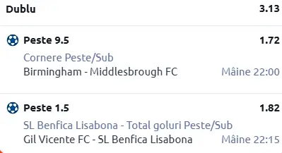 Biletul zilei Fotbal 02 Martie 2026