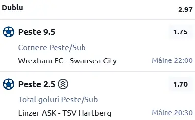 Biletul zilei Fotbal 13 Martie 2026