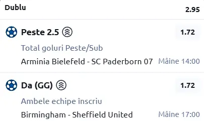 Biletul zilei Fotbal 14 Martie 2026