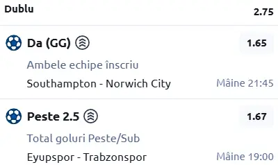 Biletul zilei Fotbal 18 Martie 2026