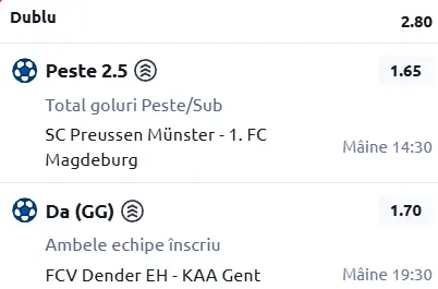 Biletul zilei Fotbal 22 Martie 2026