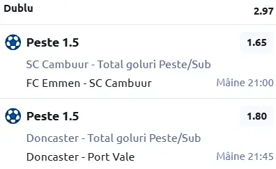 Biletul zilei Fotbal 24 Martie 2026