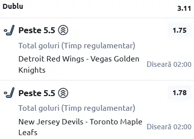 Biletul zilei Hochei 05.03.2026