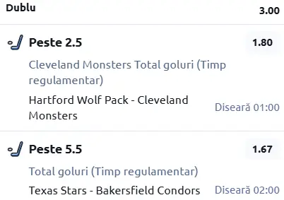 Biletul zilei Hochei 14 Martie 2026