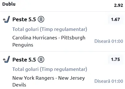 Biletul zilei Hochei 19 Martie 2026