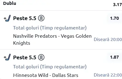 Biletul zilei Hochei 21 Martie 2026