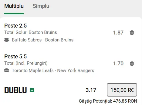 Biletul zilei Hochei 26 Martie 2026