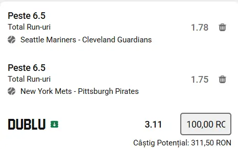 Biletul zilei baseball 27 Martie 2026