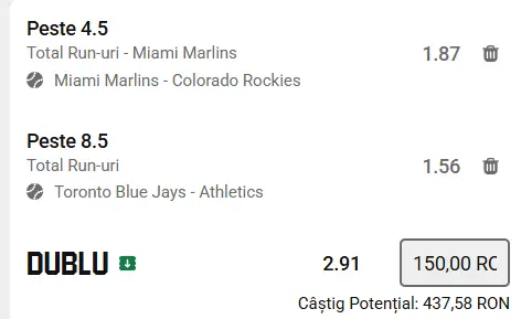 Biletul zilei baseball 28 Martie 2026